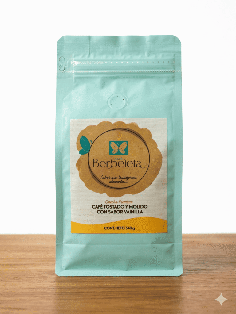 CAFÉ TOSTADO Y MOLIDO, CON SABOR VAINILLA